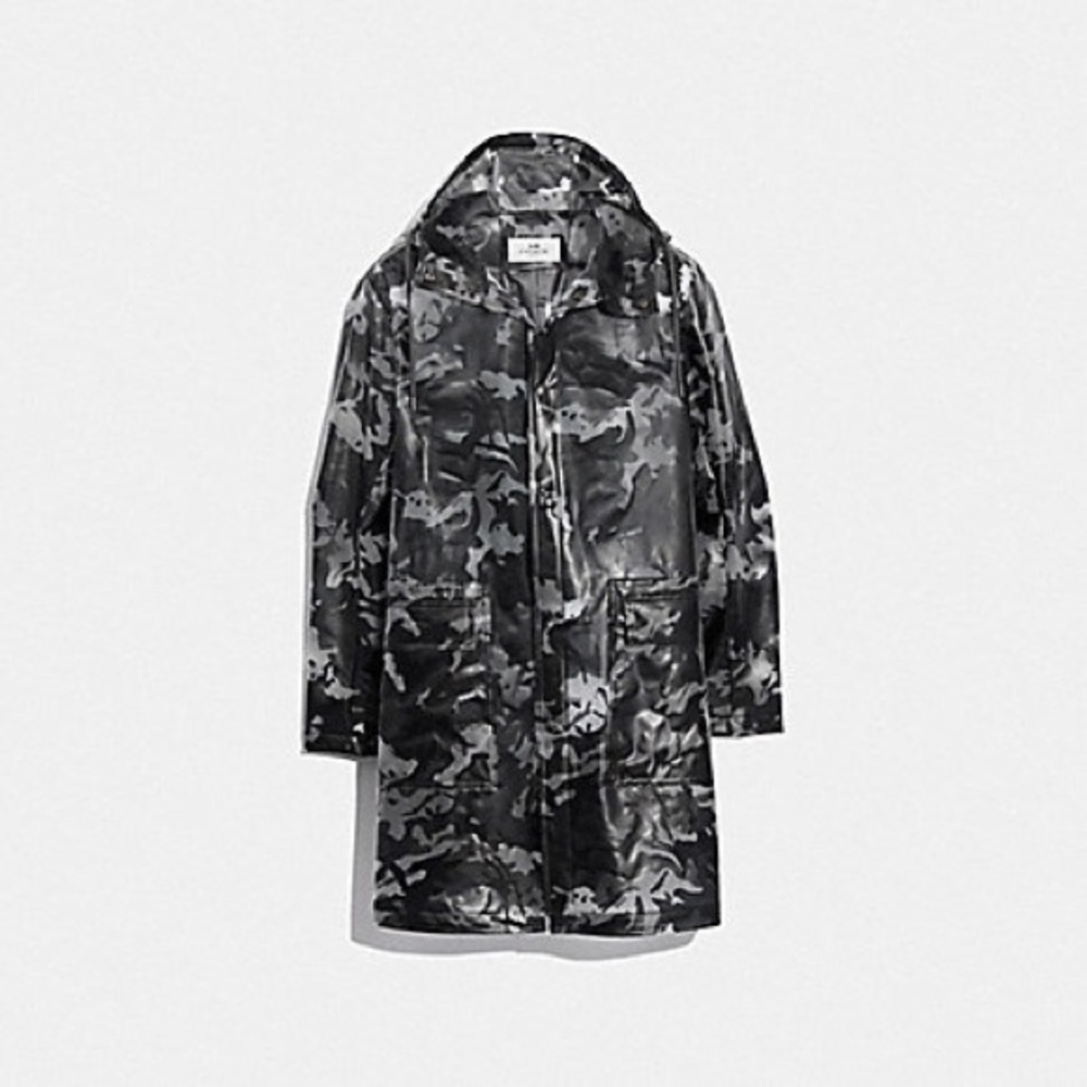 COACH MEN TRANSPARENT CAMO PRINTED SLICKER